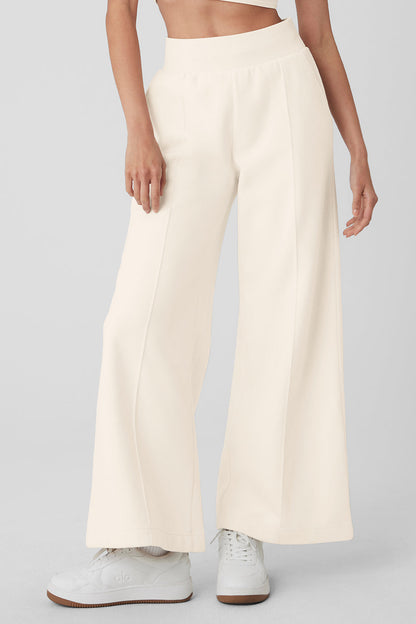 Polar Fleece High-Waist Snowdrift Wide Leg Pant - Ivory
