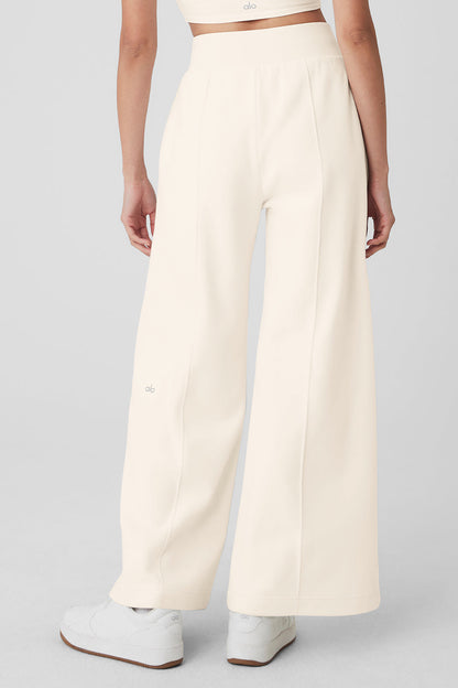 Polar Fleece High-Waist Snowdrift Wide Leg Pant - Ivory