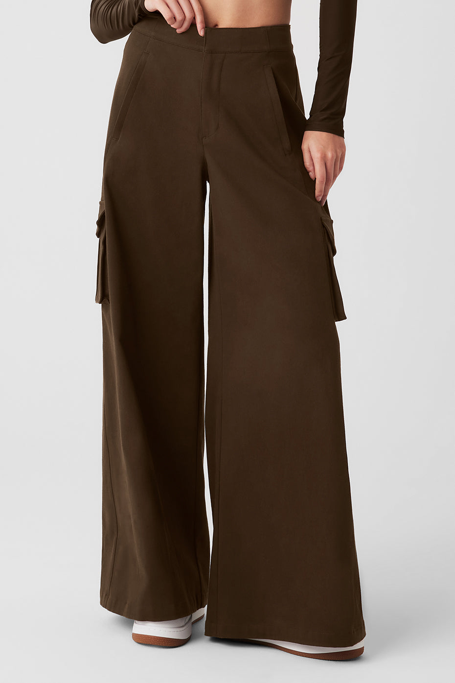 Wide Leg Cargo Show Off Trouser - Espresso