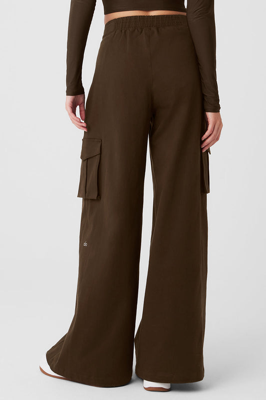 Wide Leg Cargo Show Off Trouser - Espresso