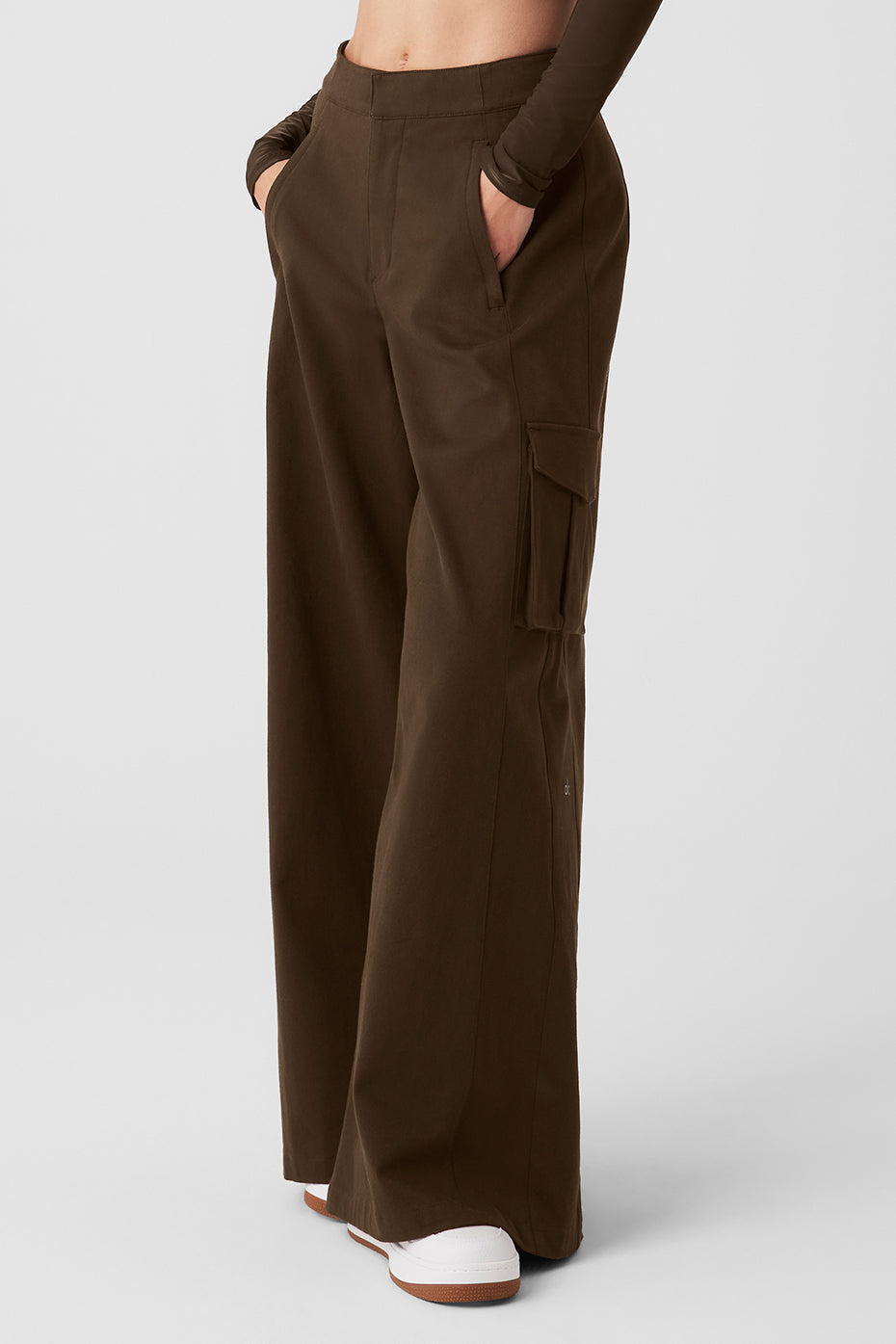 Wide Leg Cargo Show Off Trouser - Espresso