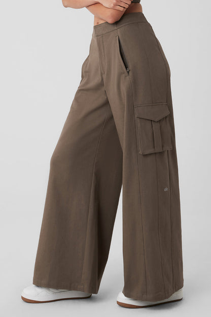 Wide Leg Cargo Show Off Trouser - Olive Tree
