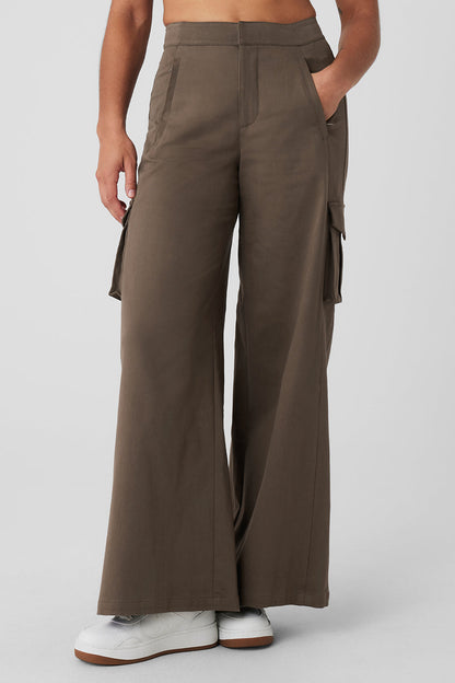 Wide Leg Cargo Show Off Trouser - Olive Tree