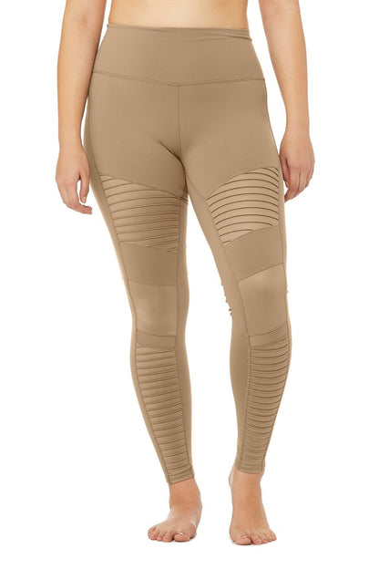 High-Waist Moto Legging - Gravel/Gravel Glossy