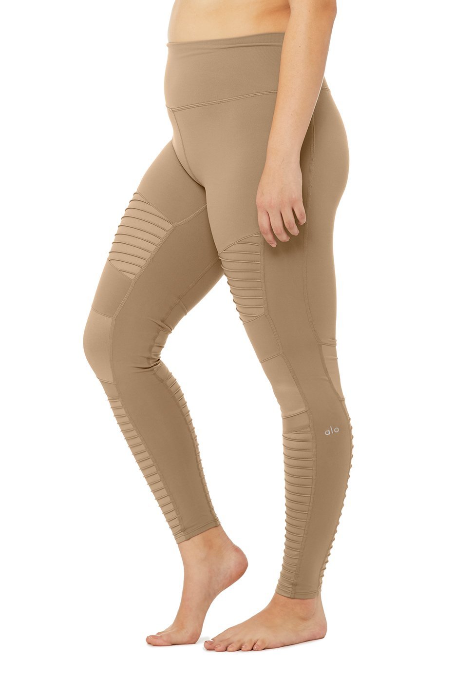High-Waist Moto Legging - Gravel/Gravel Glossy