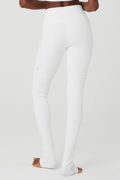 High-Waist Goddess Legging - White/White