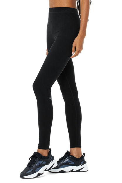 High-Waist Alosoft Flow Legging - Black