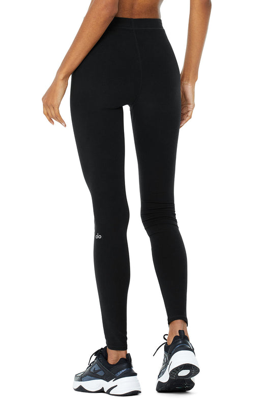High-Waist Alosoft Flow Legging - Black