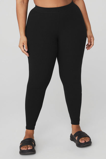 Ribbed High-Waist 7/8 Blissful Legging - Black