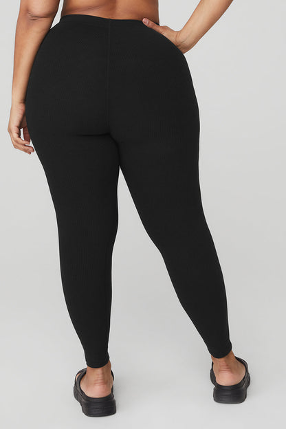 Ribbed High-Waist 7/8 Blissful Legging - Black