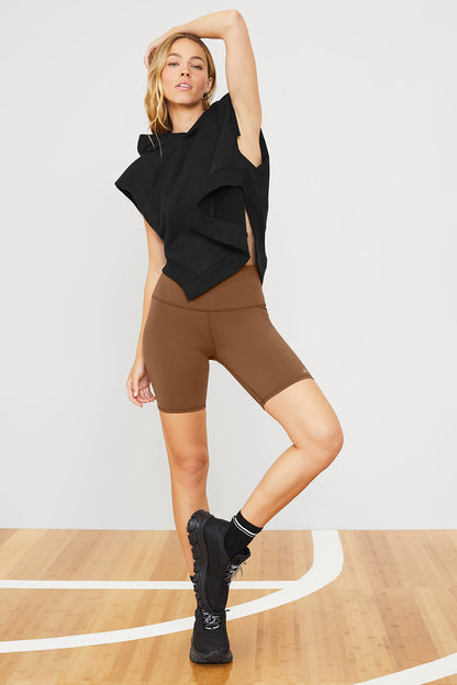 7" High-Waist Biker Short - Cinnamon Brown