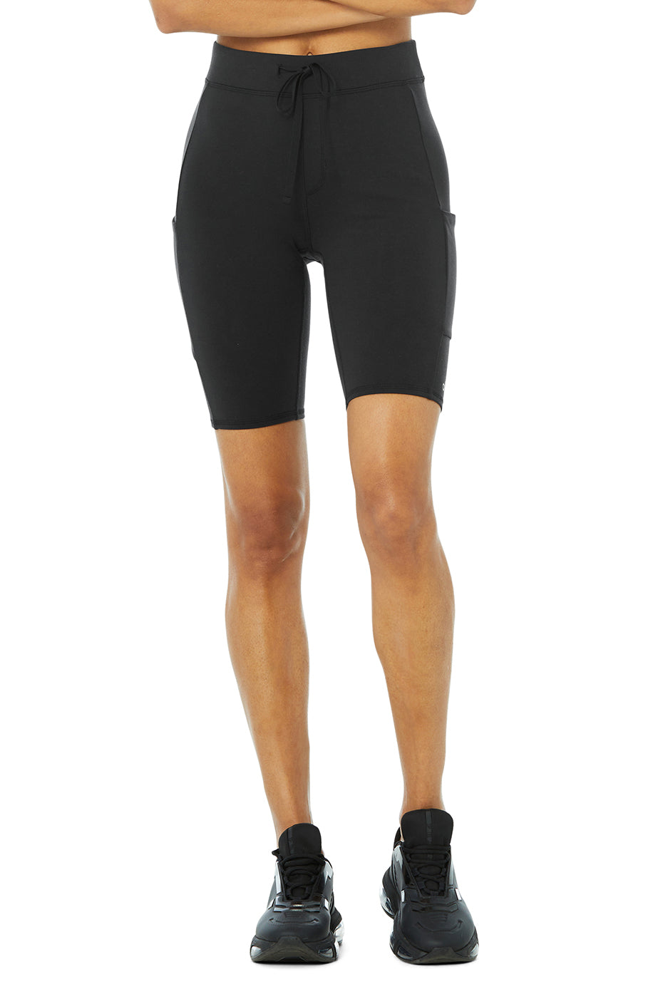 9" High-Waist Checkpoint Biker Short - Black