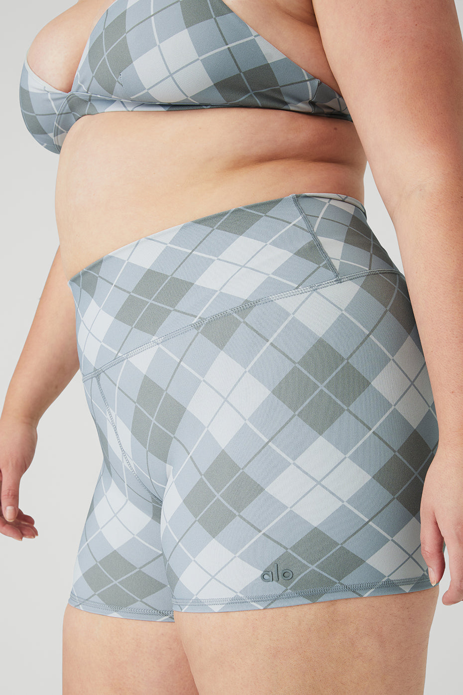 4" Vapor High-Waist Argyle Short - Gravel/Titanium