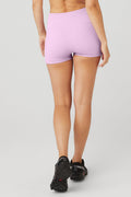 Semi-Sheer Seamless Cable Knit Hot Short - Sugarplum Pink