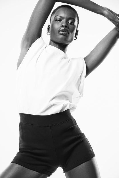 Goddess Ribbed High-Waist Hot Short - Black