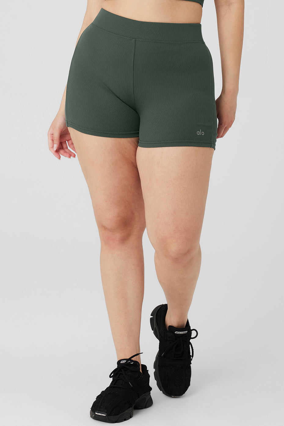 Goddess Ribbed High-Waist Hot Short - Dark Cactus