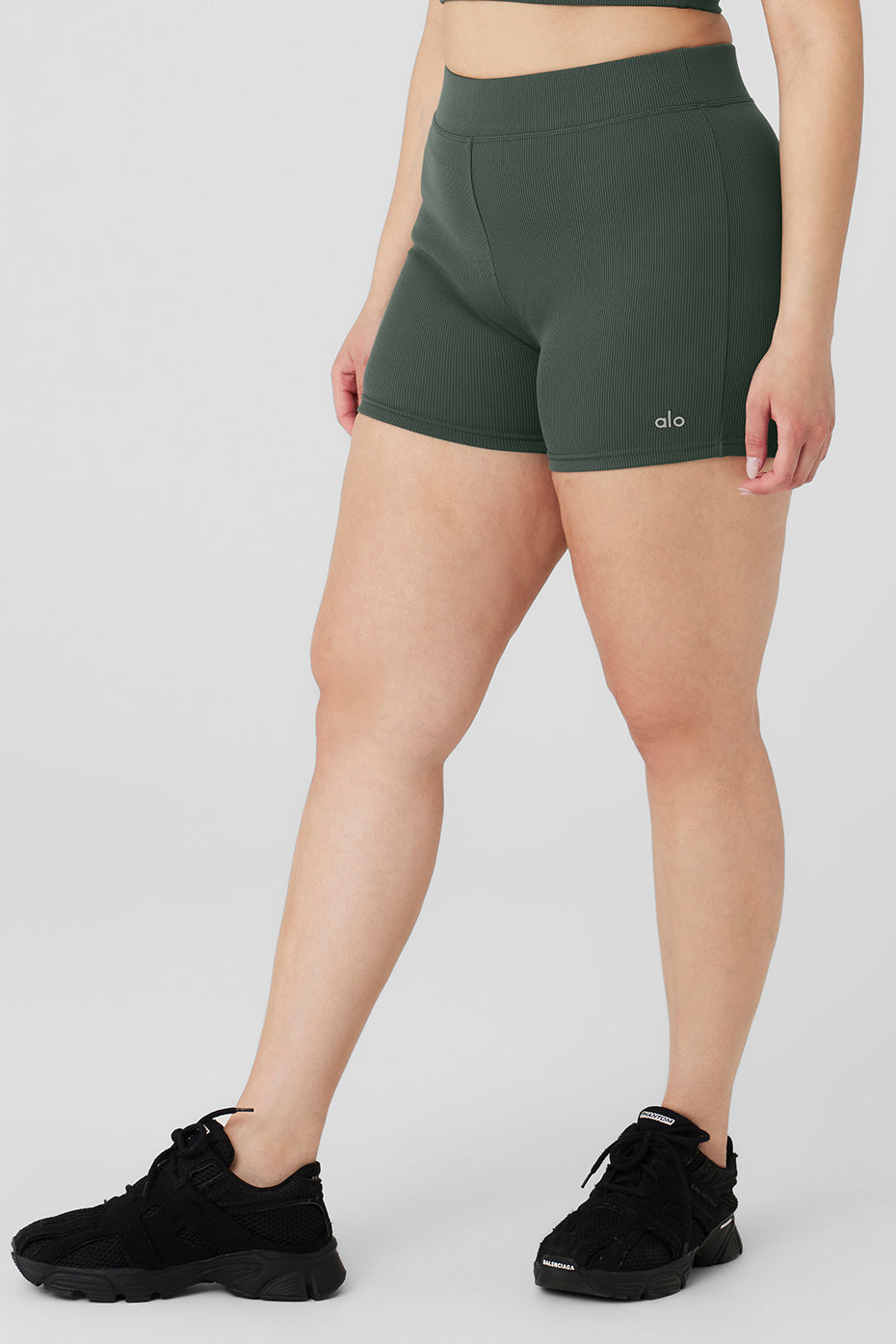 Goddess Ribbed High-Waist Hot Short - Dark Cactus