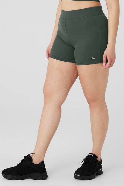 Goddess Ribbed High-Waist Hot Short - Dark Cactus