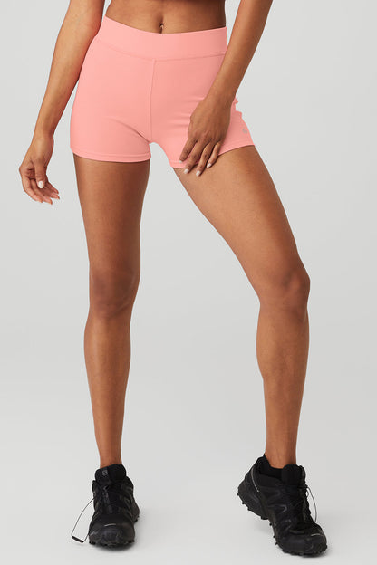 Goddess Ribbed High-Waist Hot Short - Strawberry Lemonade