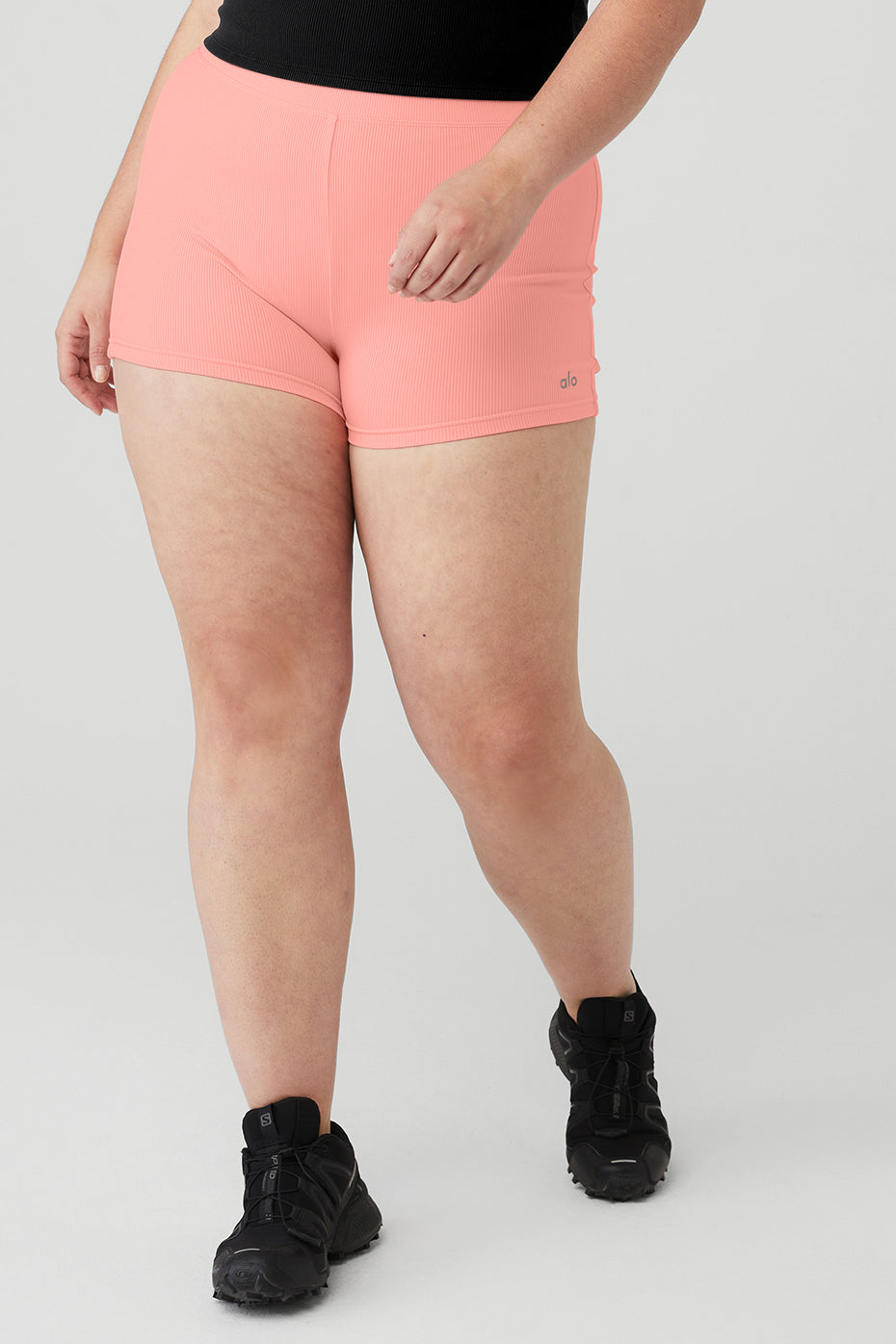 Goddess Ribbed High-Waist Hot Short - Strawberry Lemonade