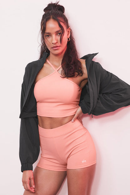 Goddess Ribbed High-Waist Hot Short - Strawberry Lemonade