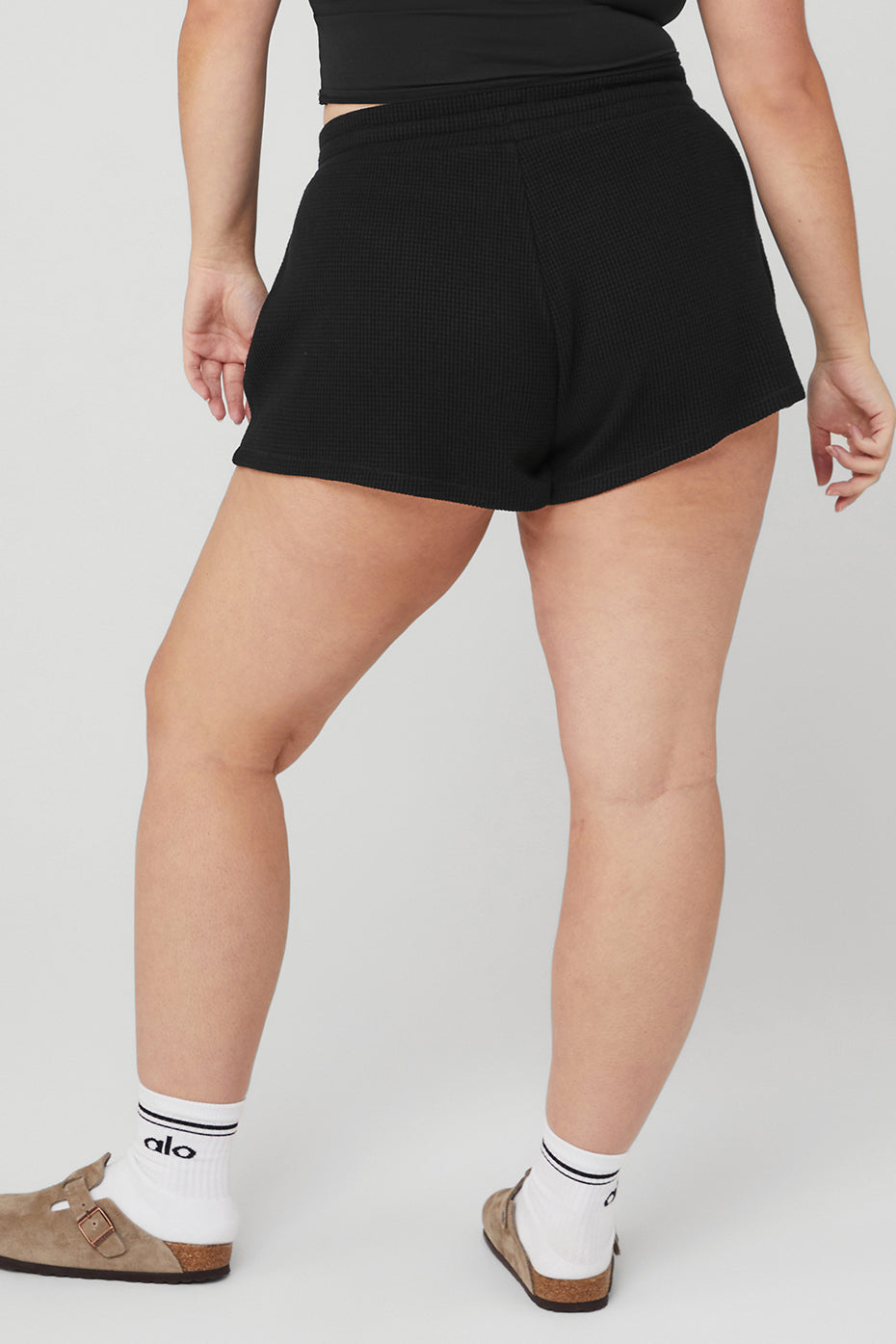 Waffle High-Waist Weekend Escape Short - Black
