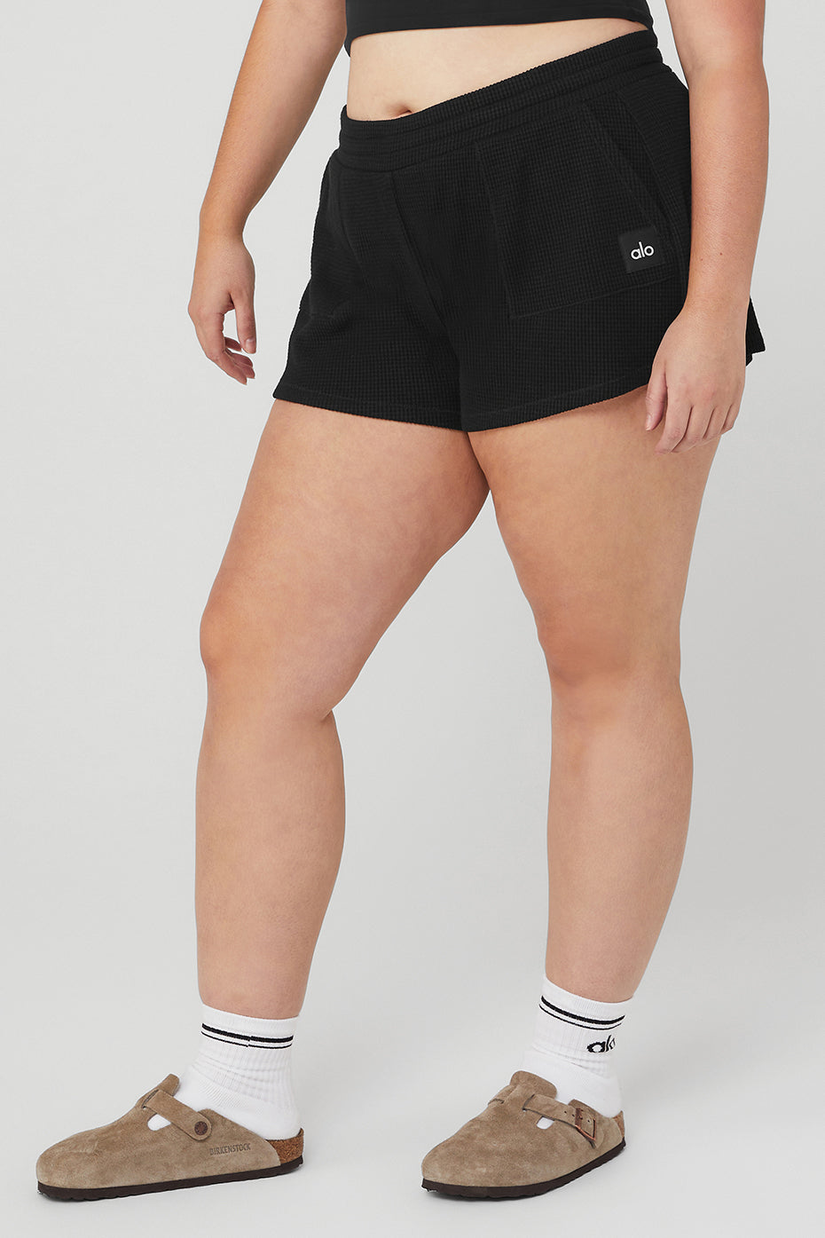 Waffle High-Waist Weekend Escape Short - Black