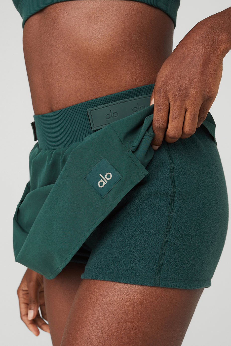 High-Waist Elevation Mini Skirt - Midnight Green