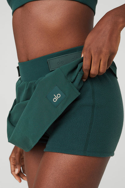 High-Waist Elevation Mini Skirt - Midnight Green
