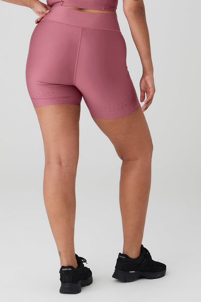 5" Airlift High-Waist Laser Cut Speedy Short - Mars Clay
