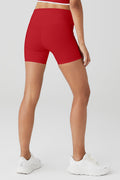 5" Airbrush High-Waist Biker Short - Classic Red