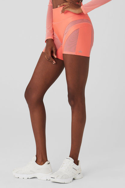 5" Airlift Heat Wave Biker Short - Candy Orange