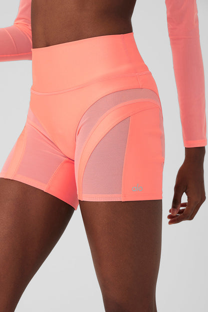 5" Airlift Heat Wave Biker Short - Candy Orange