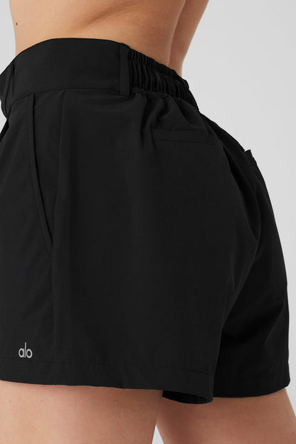 High-Waist Status Trouser Short - Black