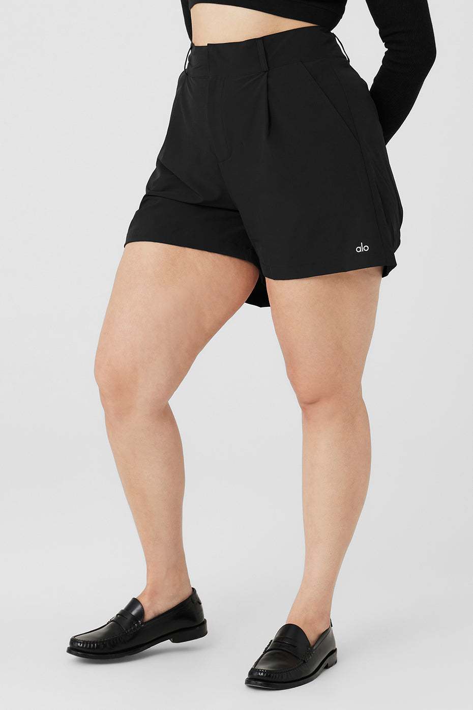 High-Waist Status Trouser Short - Black