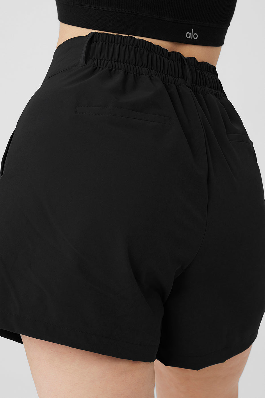 High-Waist Status Trouser Short - Black