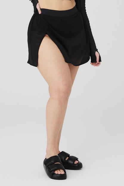 Mesh Sheer Bliss Skirt - Black