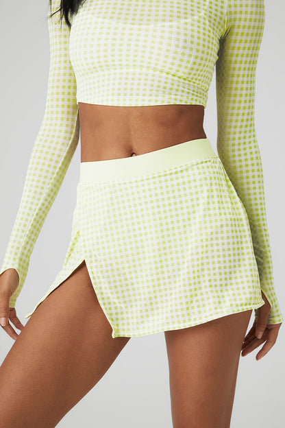 Mesh Gingham Skirt - Iced Green Tea