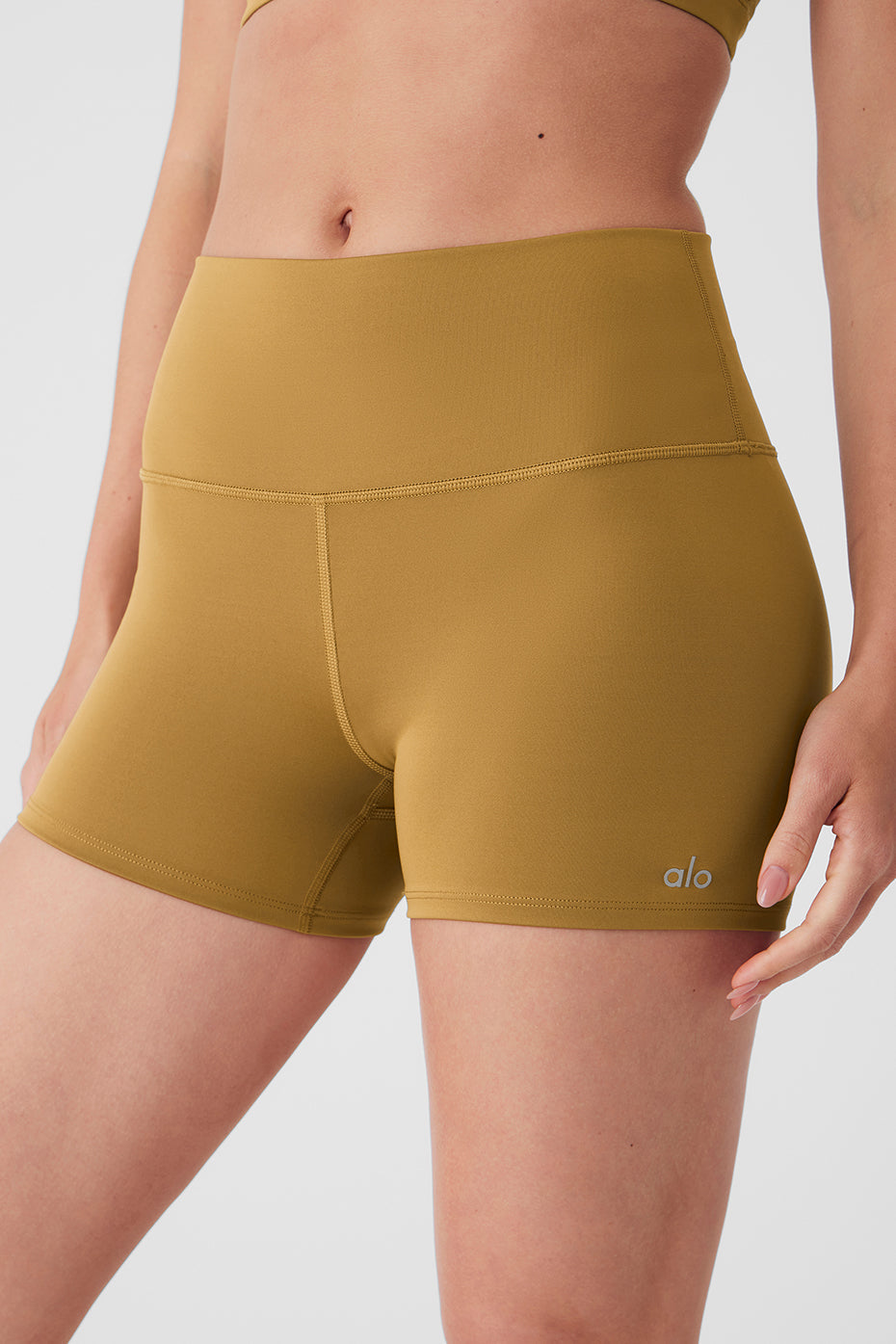 3" High-Waist Airlift Short - Golden Olive Branch