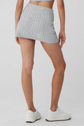 Cable Knit Winter Bliss Mini Skirt - Athletic Heather Grey