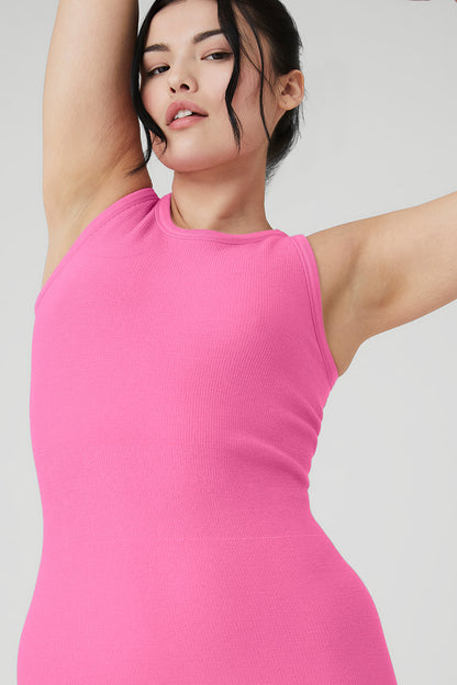 Seamless Ribbed Warm Nights Dress - Paradise Pink
