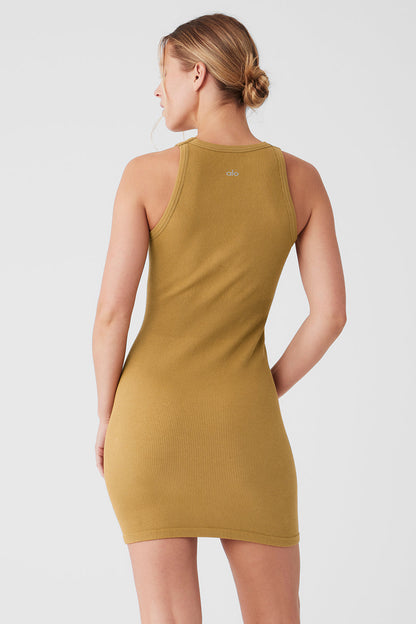 Seamless Ribbed Warm Nights Dress - Golden Olive Branch
