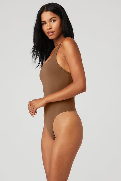 Sleek Back Bodysuit - Cinnamon Brown