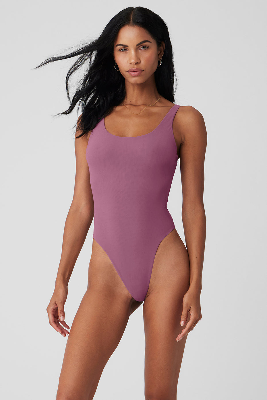 Mesh Sheer Illusion Bodysuit - Soft Mulberry