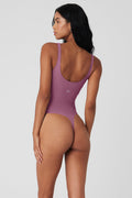 Mesh Sheer Illusion Bodysuit - Soft Mulberry