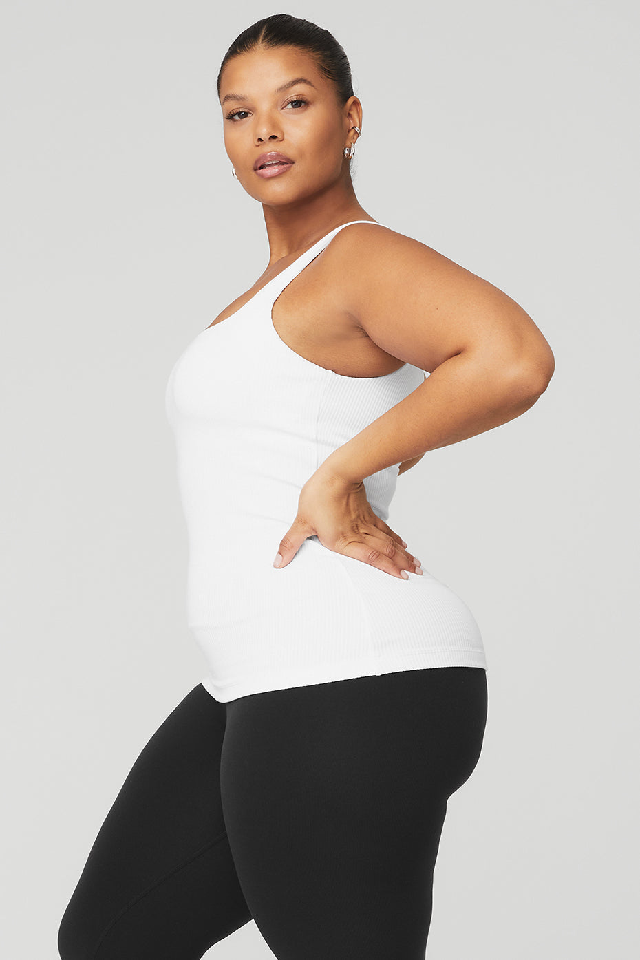 Ribbed Minimalist Tank - White