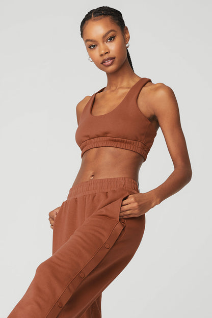 Scoop Neck Sweatshirt Bra - Rust