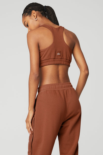Scoop Neck Sweatshirt Bra - Rust