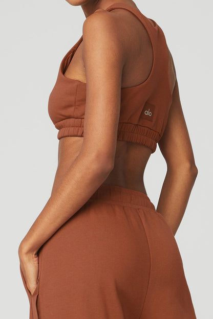 Scoop Neck Sweatshirt Bra - Rust