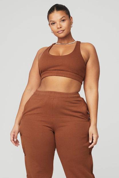 Scoop Neck Sweatshirt Bra - Rust